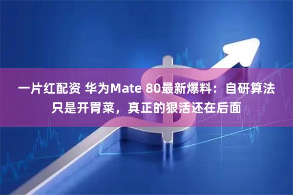 一片红配资 华为Mate 80最新爆料：自研算法只是开胃菜，真正的狠活还在后面